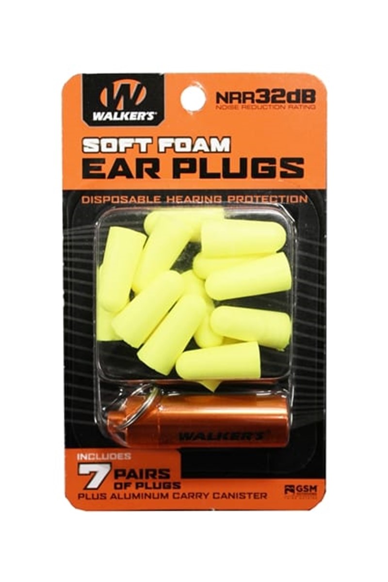 WALKERS - SOFT FOAM EAR PLUGS (Yellow)