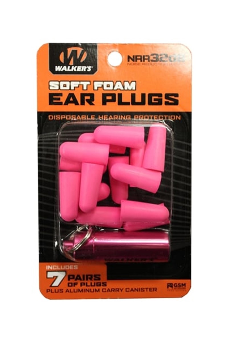 WALKERS - SOFT FOAM EAR PLUGS (Pink)