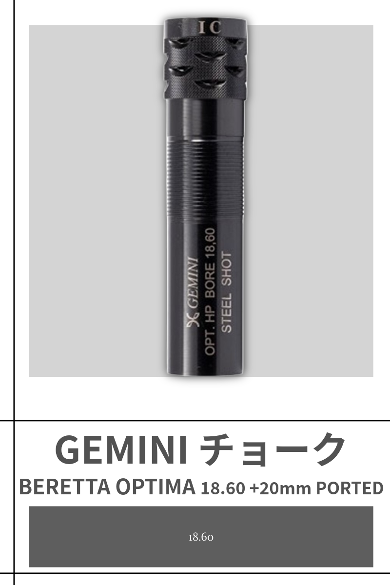 GEMINI | TITANIUM PORTED CHOKES+20mm Optima HP - Bore 18,60【Beretta】